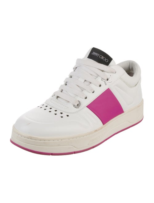 Jimmy Choo Leather Colorblock Pattern Sneakers