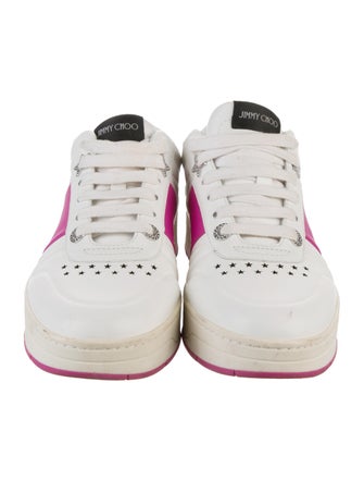 Jimmy Choo Leather Colorblock Pattern Sneakers