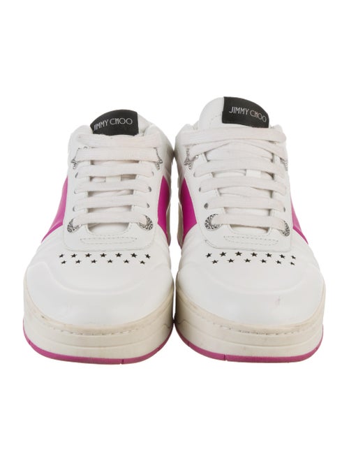Jimmy Choo Leather Colorblock Pattern Sneakers