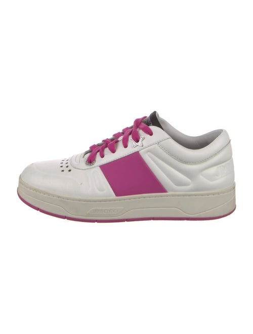 Jimmy Choo Leather Colorblock Pattern Sneakers