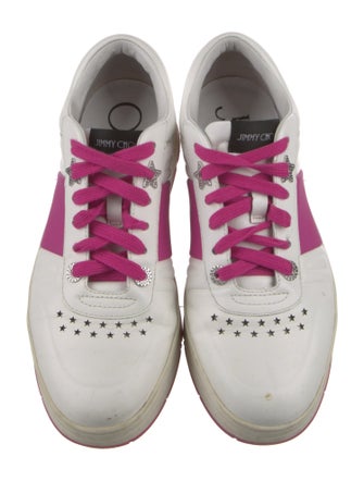 Jimmy Choo Leather Colorblock Pattern Sneakers