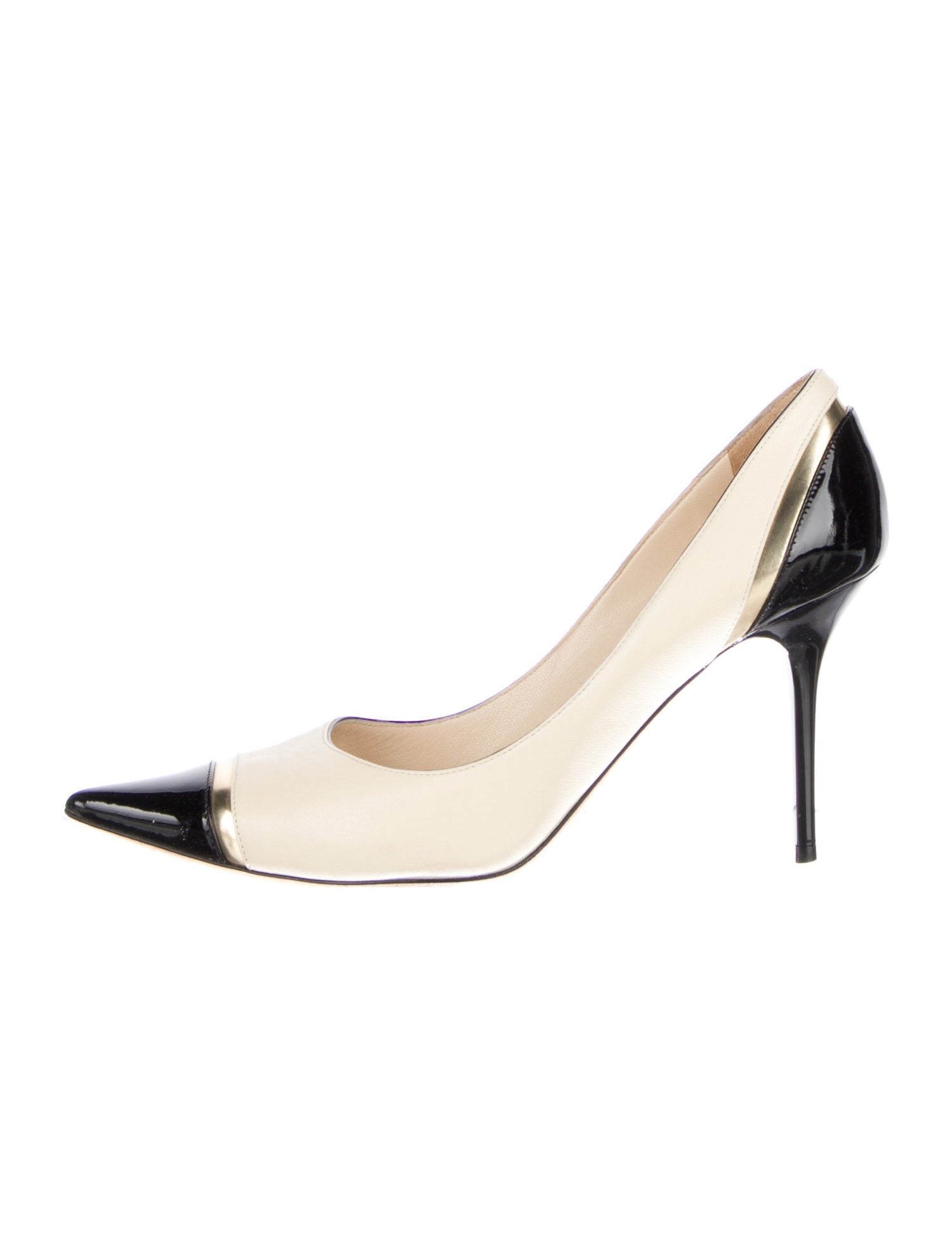 Jimmy Choo Leather Colorblock Pattern Pumps