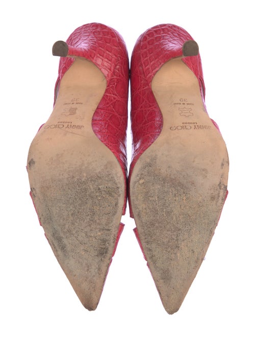 Jimmy Choo Embossed Leather Cutout Accent Pumps