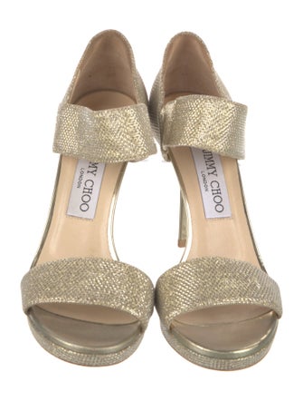 Jimmy Choo Glitter Glitter Accents Sandals