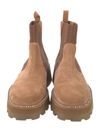 Jimmy Choo Suede Crystal Embellishments Chelsea Boots