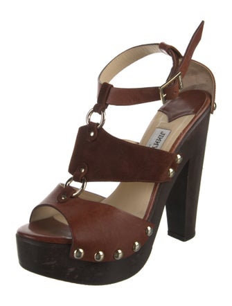 Jimmy Choo Leather Studded Accents Gladiator Sandals