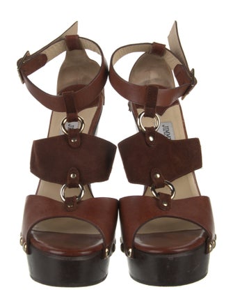 Jimmy Choo Leather Studded Accents Gladiator Sandals