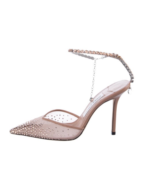 Jimmy Choo Satin Mesh Accents D'Orsay Pumps