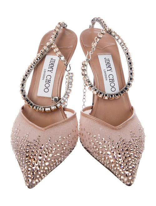 Jimmy Choo Satin Mesh Accents D'Orsay Pumps