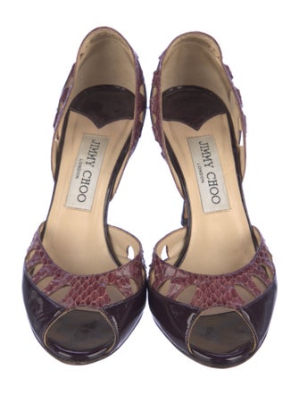 Jimmy Choo Patent Leather Animal Print Sandals