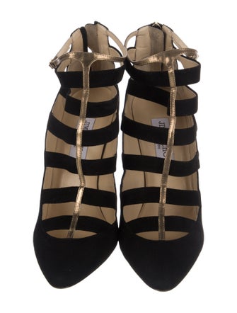 Jimmy Choo Leather Cutout Accent D'Orsay Pumps