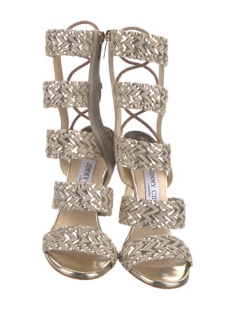 Jimmy Choo Suede Braided Accents Gladiator Sandals