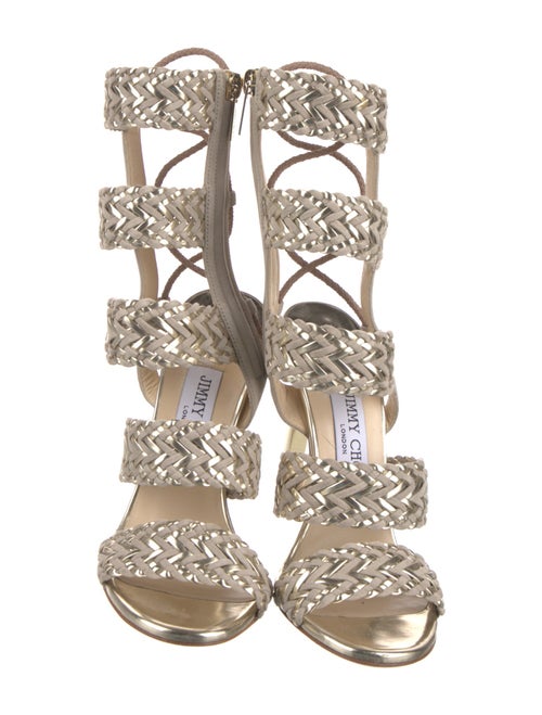 Jimmy Choo Suede Braided Accents Gladiator Sandals