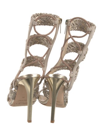 Jimmy Choo Suede Braided Accents Gladiator Sandals