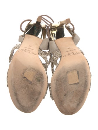 Jimmy Choo Suede Braided Accents Gladiator Sandals