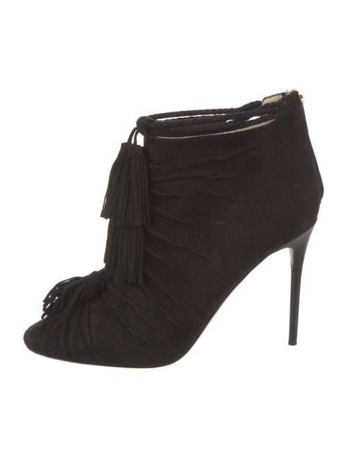 Jimmy Choo Suede Tassel Accents Mules