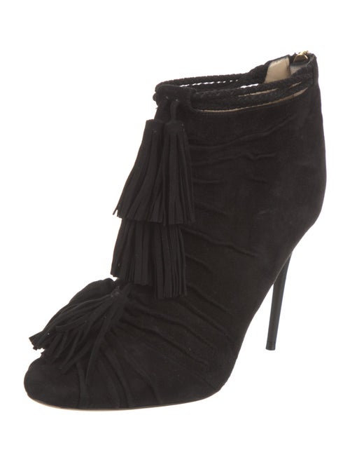 Jimmy Choo Suede Tassel Accents Mules