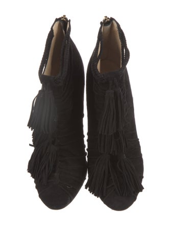 Jimmy Choo Suede Tassel Accents Mules