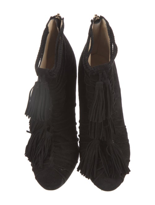 Jimmy Choo Suede Tassel Accents Mules
