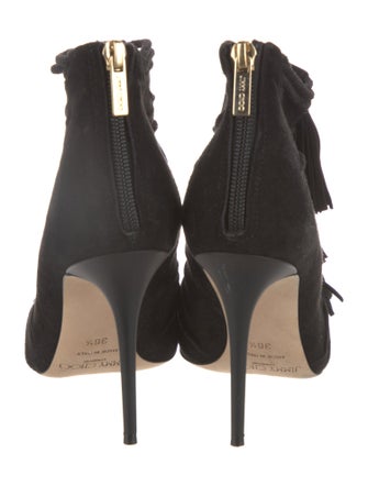 Jimmy Choo Suede Tassel Accents Mules