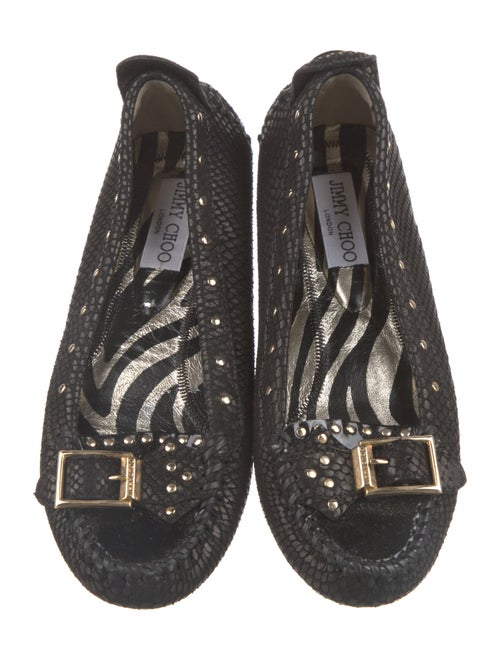 Jimmy Choo Leather Studded Accents Flats