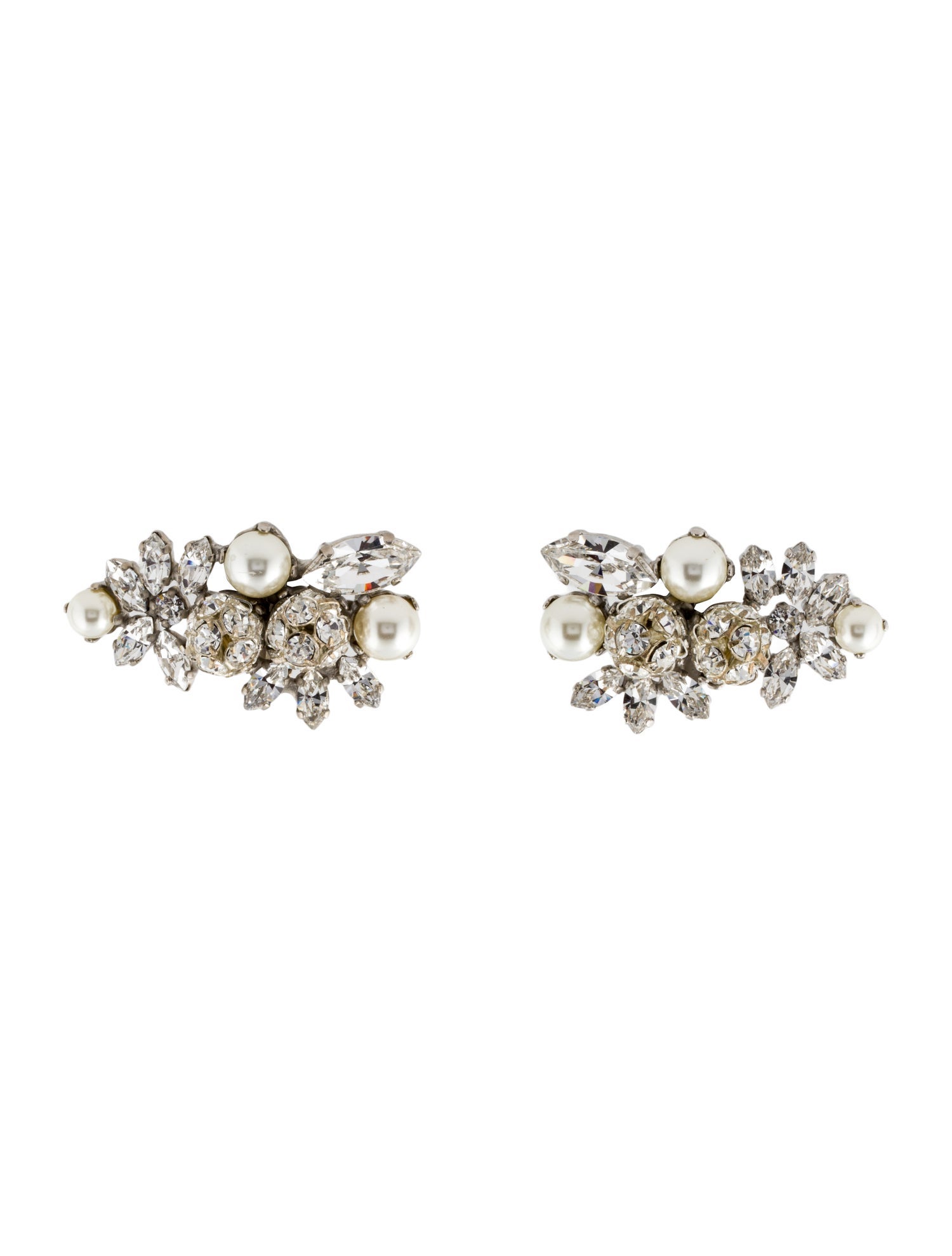 Jimmy Choo Faux Pearl & Crystal Clip-On Earrings