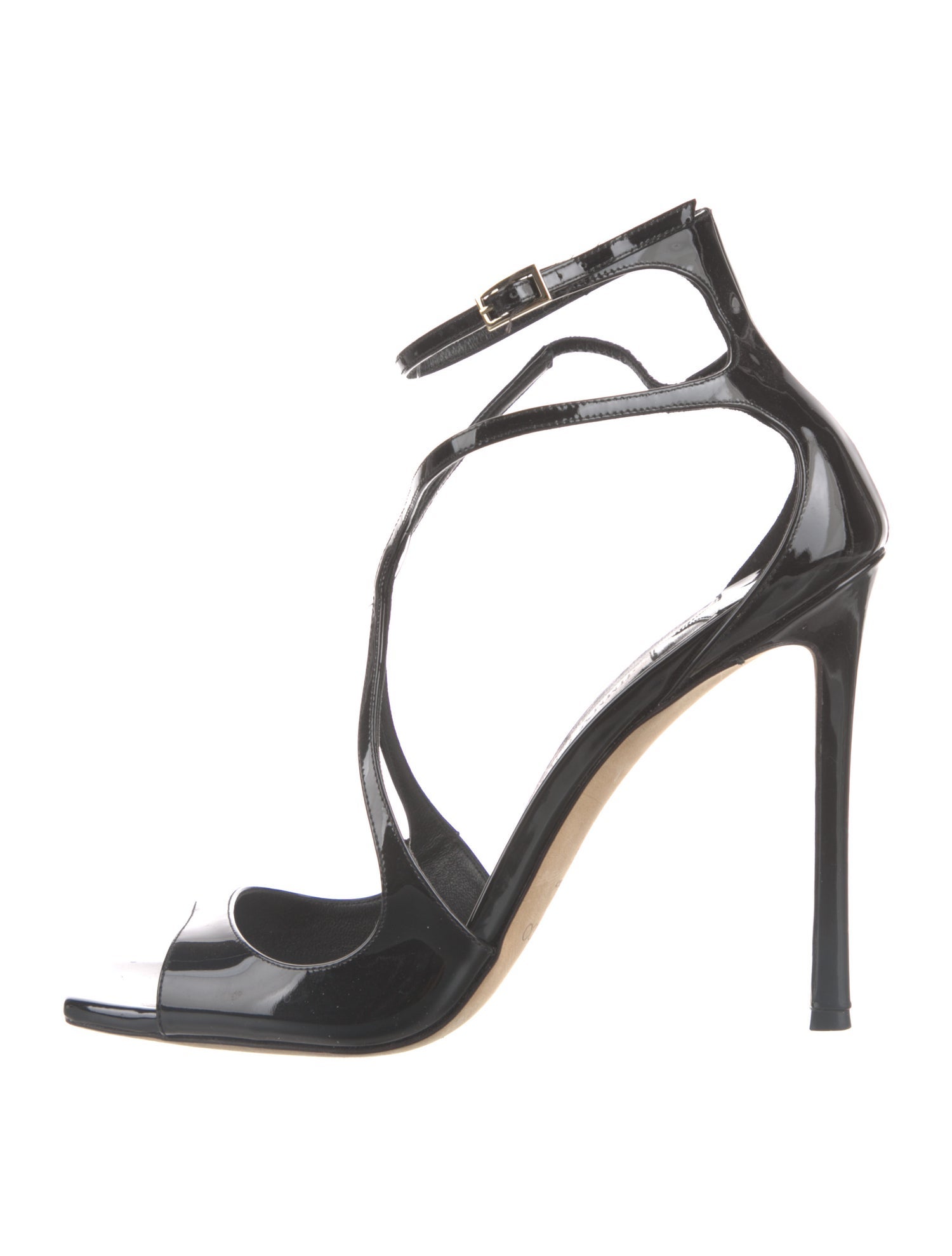 Jimmy Choo Azia Patent Leather T-Strap Sandals