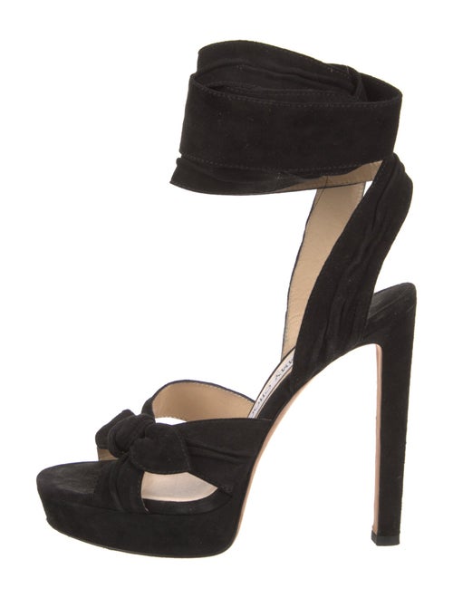 Jimmy Choo Suede Bow Accents Sandals