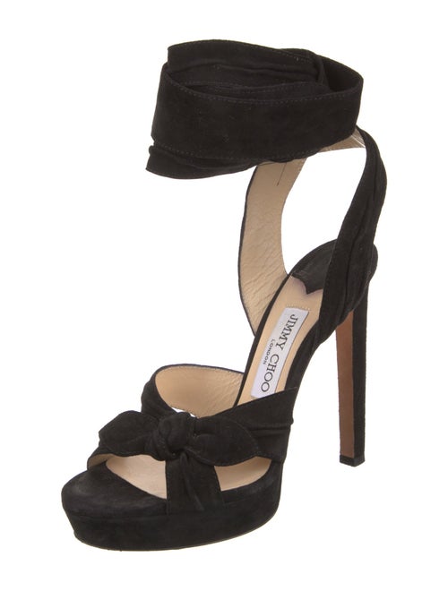 Jimmy Choo Suede Bow Accents Sandals