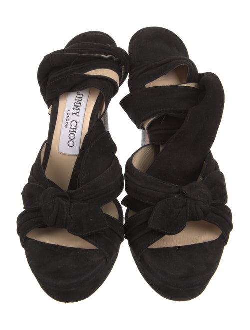 Jimmy Choo Suede Bow Accents Sandals