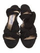 Jimmy Choo Suede Bow Accents Sandals