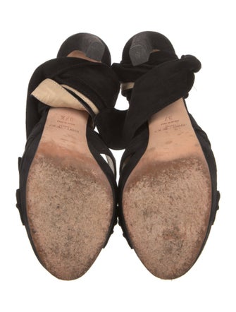 Jimmy Choo Suede Bow Accents Sandals