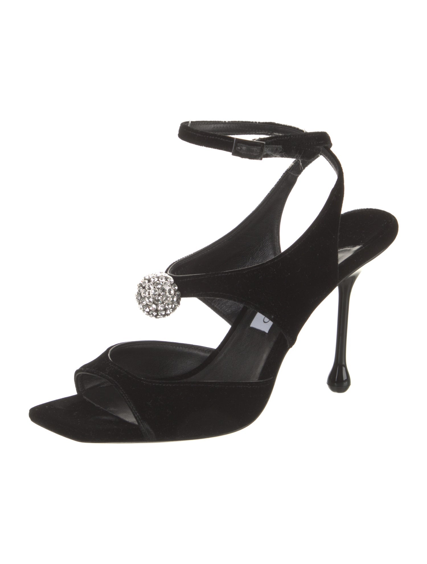 Jimmy Choo Velvet Crystal Embellishments Slingback Sandals