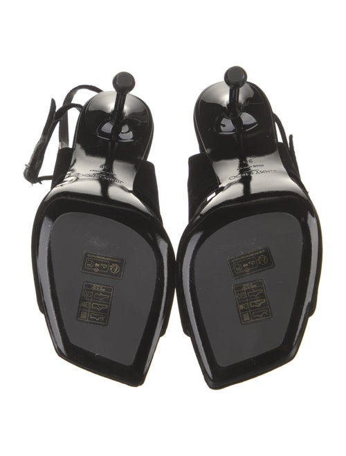 Jimmy Choo Velvet Crystal Embellishments Slingback Sandals