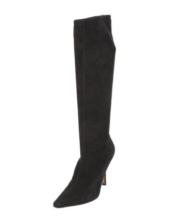 Jimmy Choo Suede Leather Trim Embellishment Boots