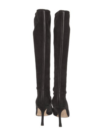Jimmy Choo Suede Leather Trim Embellishment Boots