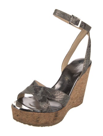 Jimmy Choo Leather Animal Print Slingback Pumps