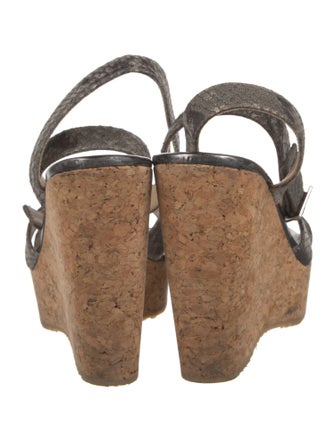 Jimmy Choo Leather Animal Print Slingback Pumps