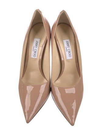 Jimmy Choo Patent Leather Leather Trim Embellishment Pumps