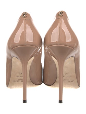 Jimmy Choo Patent Leather Leather Trim Embellishment Pumps