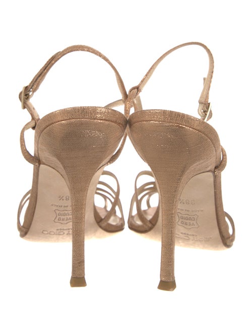 Jimmy Choo Leather Glitter Accents Slingback Sandals