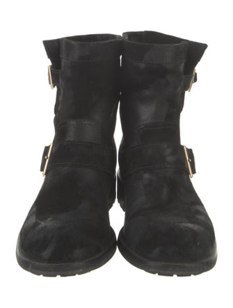 Jimmy Choo Suede Distressed Accents Moto Boots