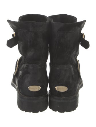 Jimmy Choo Suede Distressed Accents Moto Boots