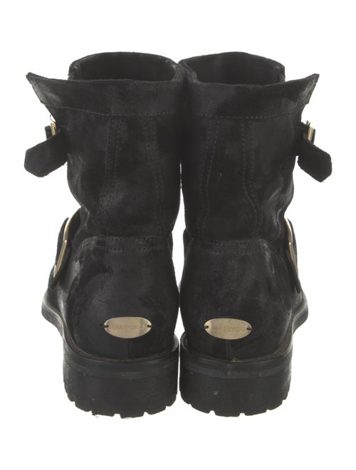 Jimmy Choo Suede Distressed Accents Moto Boots