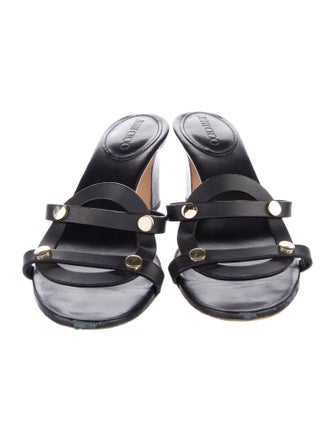 Jimmy Choo Leather Studded Accents Slides