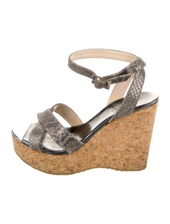 Jimmy Choo Leather Animal Print Sandals