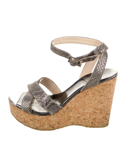 Jimmy Choo Leather Animal Print Sandals