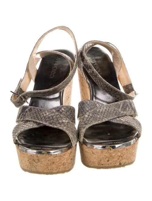 Jimmy Choo Leather Animal Print Sandals