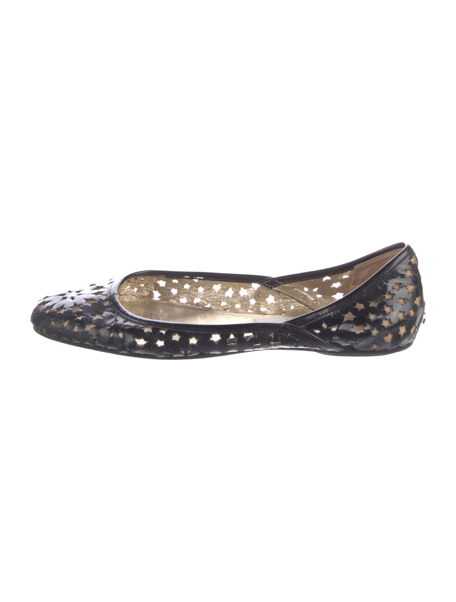 Jimmy Choo Patent Leather Lasercut Accents Flats