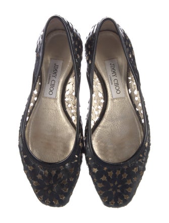 Jimmy Choo Patent Leather Lasercut Accents Flats